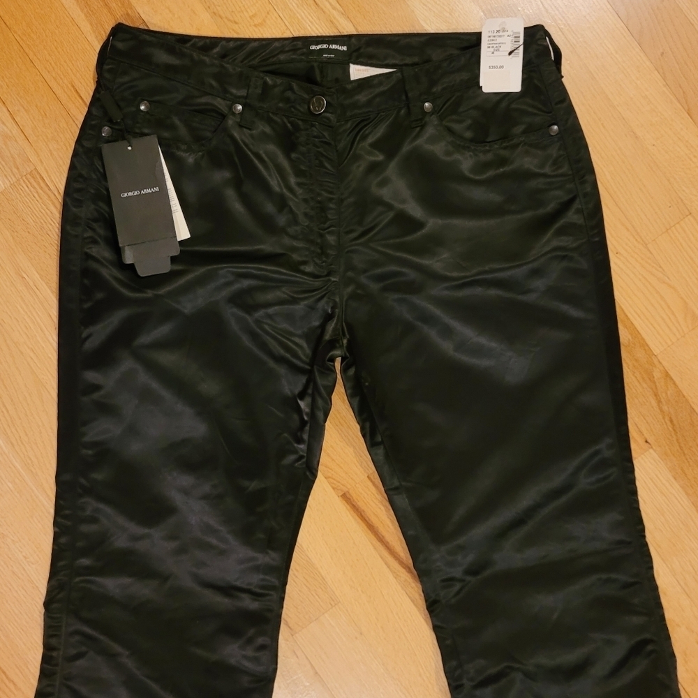 Giorgio Armani Black Flare Corduroy Pants - Picture 4 of 14